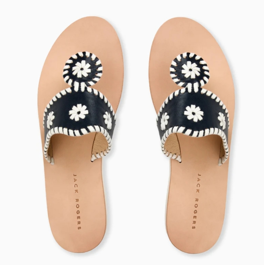 Jack Rogers Navy Blue Boating Sandals Size 7 - Picture 2 of 7